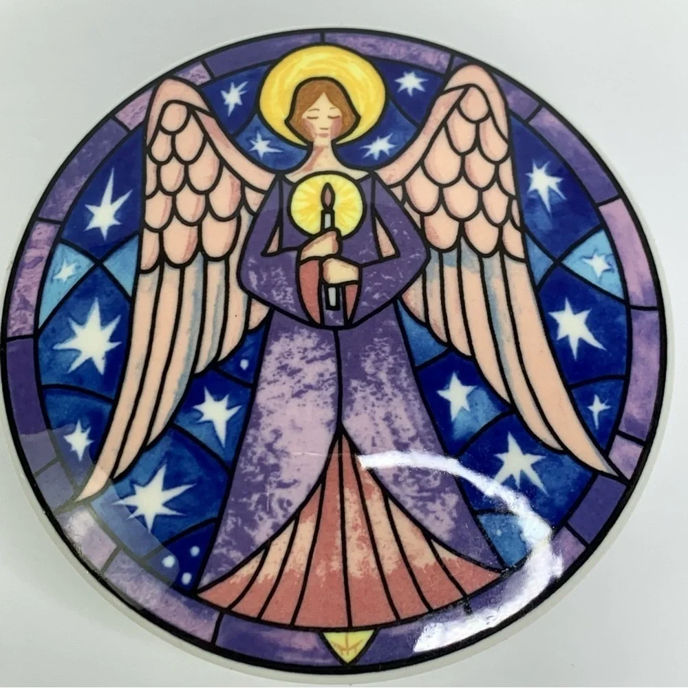 Mikasa Colorful Angel Trinket Box Candy Dish or Jewelry Container New Flawless